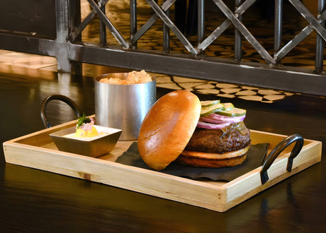 Bandeja de bambú 11.75" x 4.25" - Pack de 6 unidades