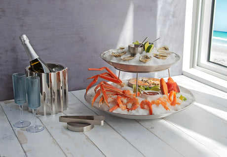 Torre de Mariscos de Acero Inoxidable - 2 Niveles - Pack x 4 pcs