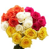 100 tallos de rosas de colores variados