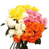 100 tallos de rosas de colores variados